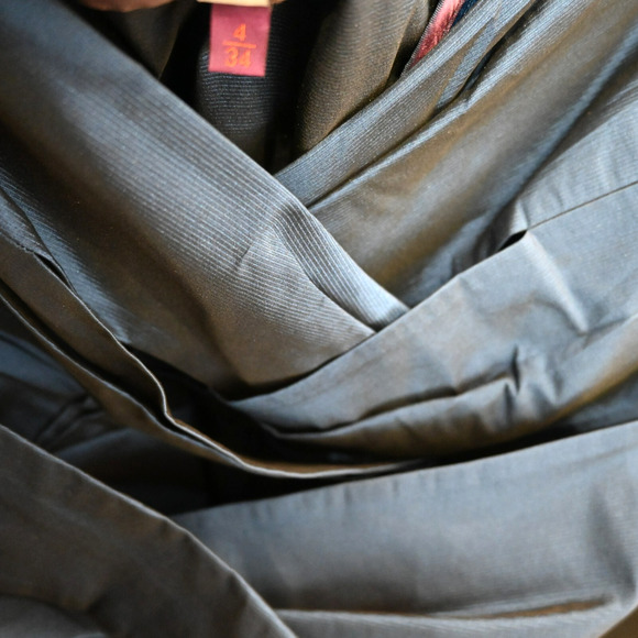 Talbot Runhof Maxi Dress Size 4 Blue Satin V-Neck Sleeveless Formal Evening Gown - Picture 7 of 10